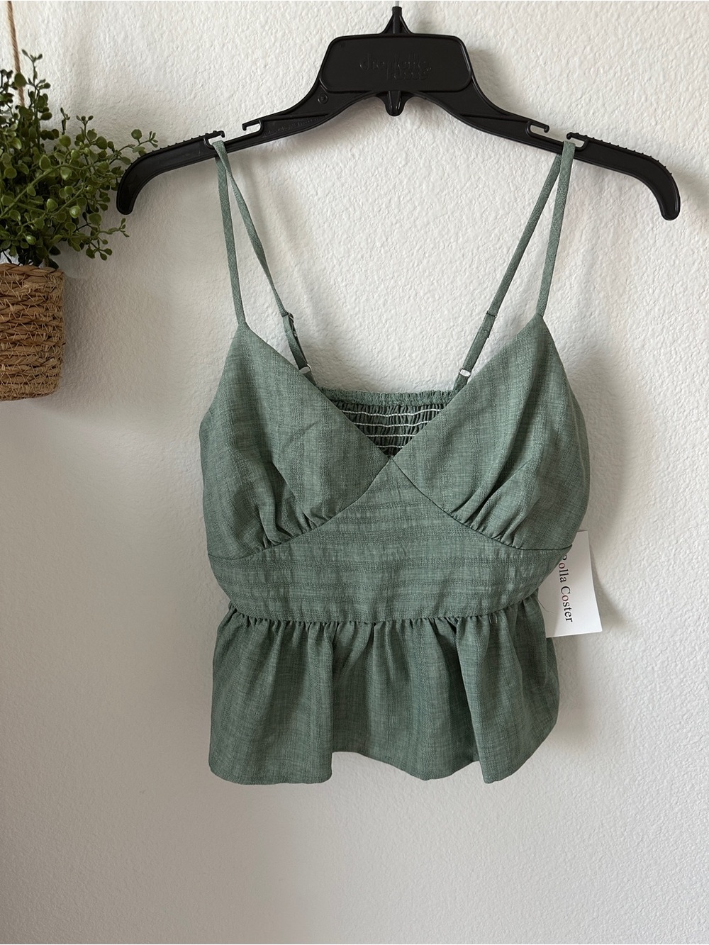 Sage Green Peplum Camisole Top